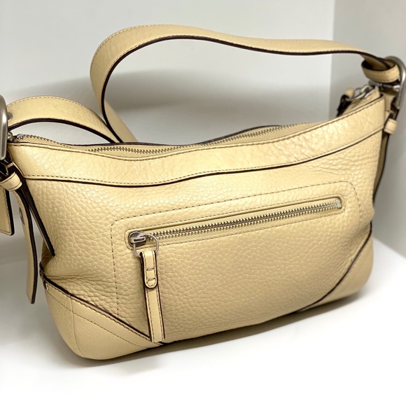 COACH💥VINTAGE💥CARAMEL TAN PEBBLE LEATHER HOBO BAG - Picture 3 of 10